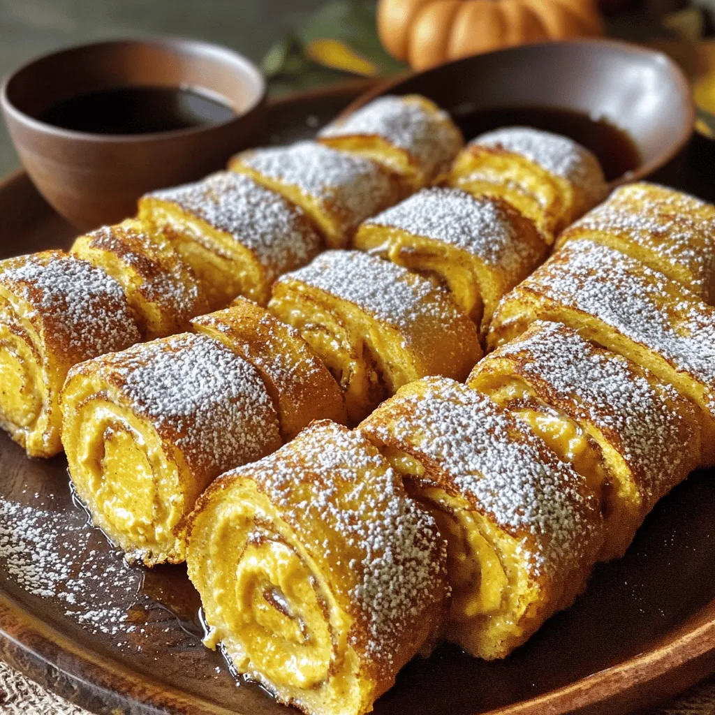 Kürbis Cheesecake French Toast Roll Ups lecker genießen