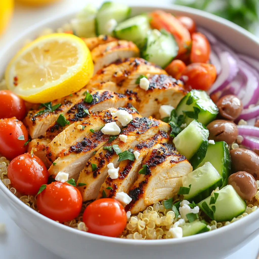 Griechische Hähnchen-Power-Bowls voller Gesundheit