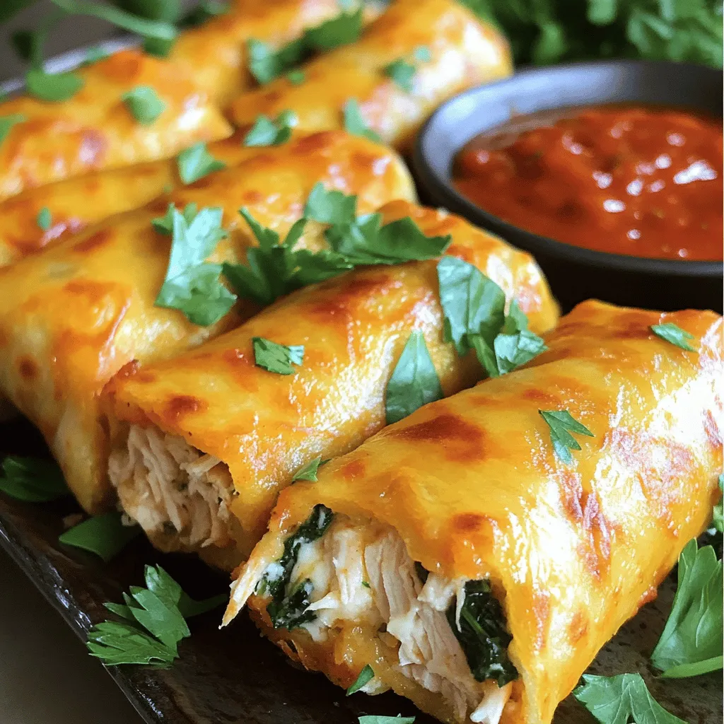 Für die Cheesy Garlic Chicken Wraps brauchst du folgende Hauptzutaten: - 2 Hähnchenbrustfilets, gekocht und zerkleinert - 1 Tasse geriebener Mozzarella-Käse - 1/2 Tasse Frischkäse, weich - 3 Knoblauchzehen, gehackt - 4 große Tortillas aus Weizen - 1 Tasse frischer Spinat