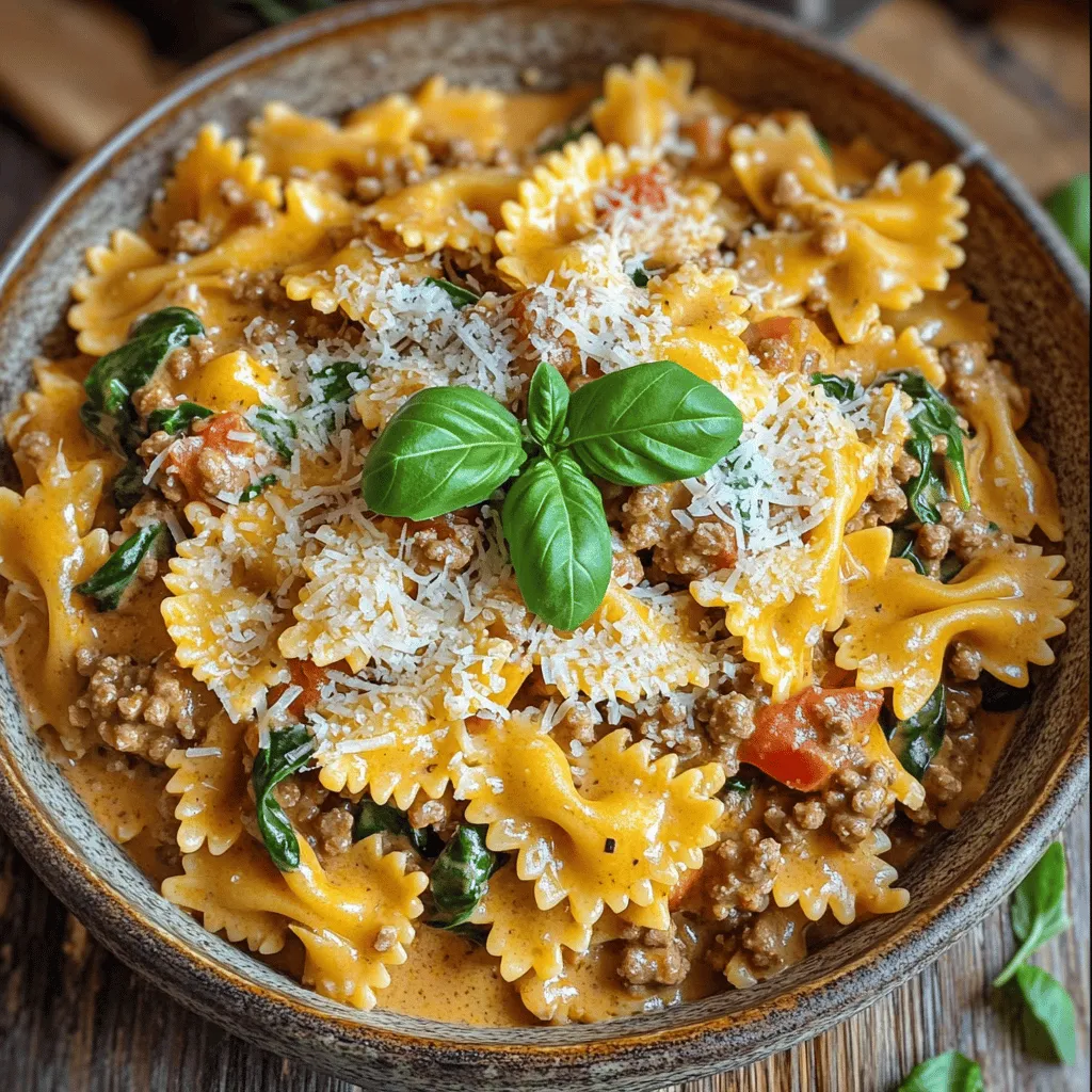 Creamy Beef Bowtie Pasta Schnelle und köstliche Mahlzeit