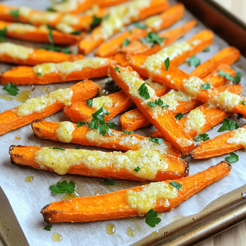 Garlic Parmesan Roasted Carrot Fries Knusprig und Lecker