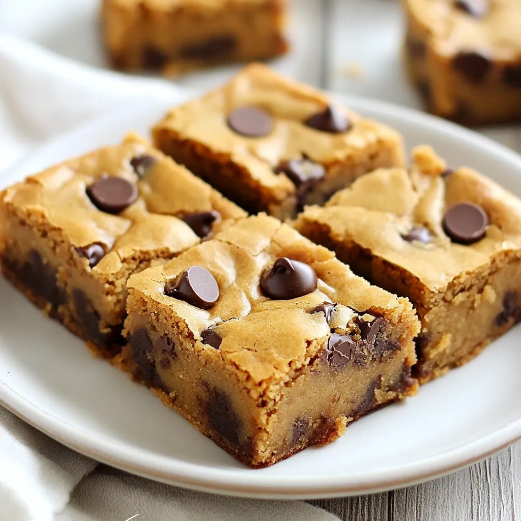 Peanut Butter Chocolate Chip Blondies Leckere Süßigkeit