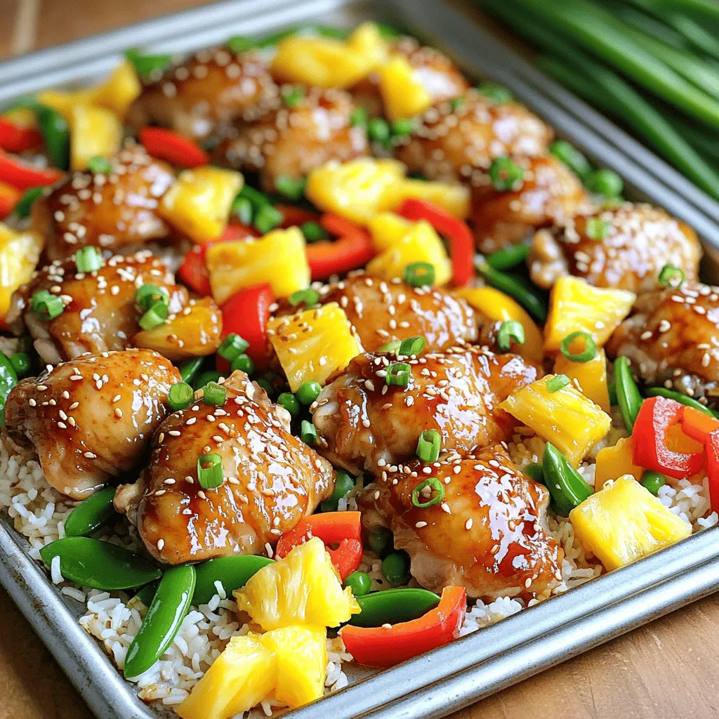 Teriyaki Chicken Pineapple Rice Sheet Pan Genuss