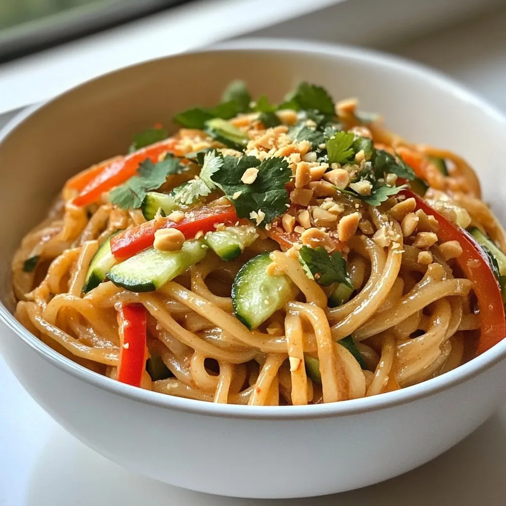 Spicy Thai Peanut Noodles Einfaches und schnelles Gericht
