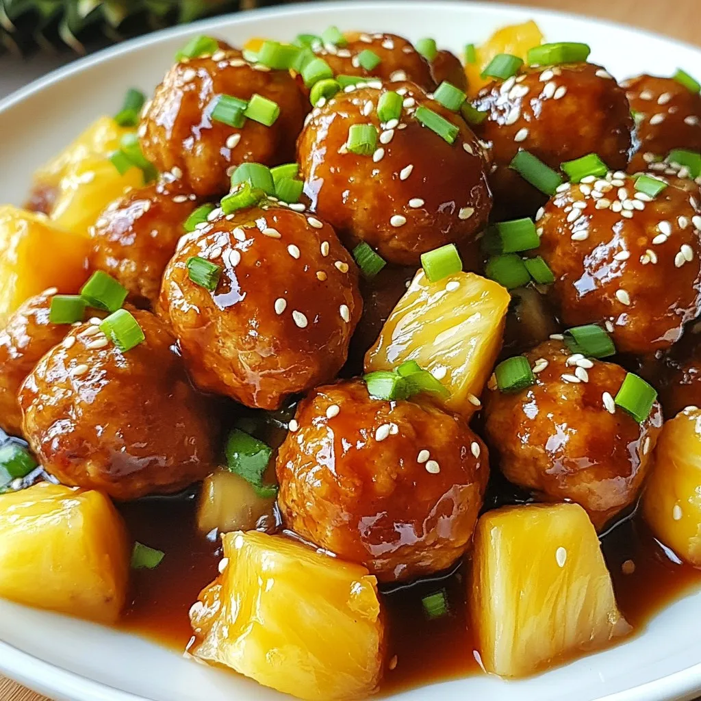 Pineapple Teriyaki Meatballs Köstliches Abendessen