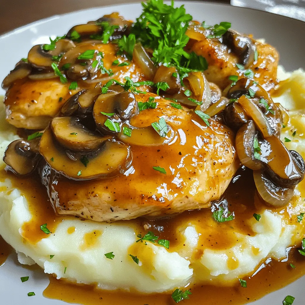 Für dieses köstliche Gericht brauchen Sie: - 4 Hähnchenbrustfilets, ohne Haut und Knochen - 1 Tasse frische Champignons, in Scheiben geschnitten - 1 kleine Zwiebel, fein gehackt - 3 Knoblauchzehen, gehackt - 1 Tasse Hühnerbrühe (niedriger Natriumgehalt) - 1 Esslöffel Sojasauce - 1 Esslöffel Olivenöl