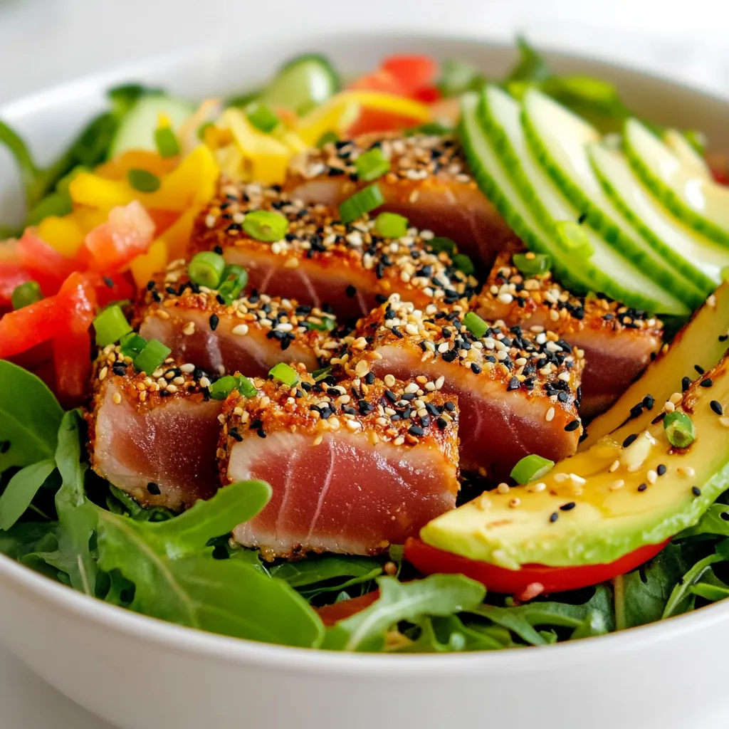 Sesame Crusted Ahi Tuna Salad lecker und frisch genießen