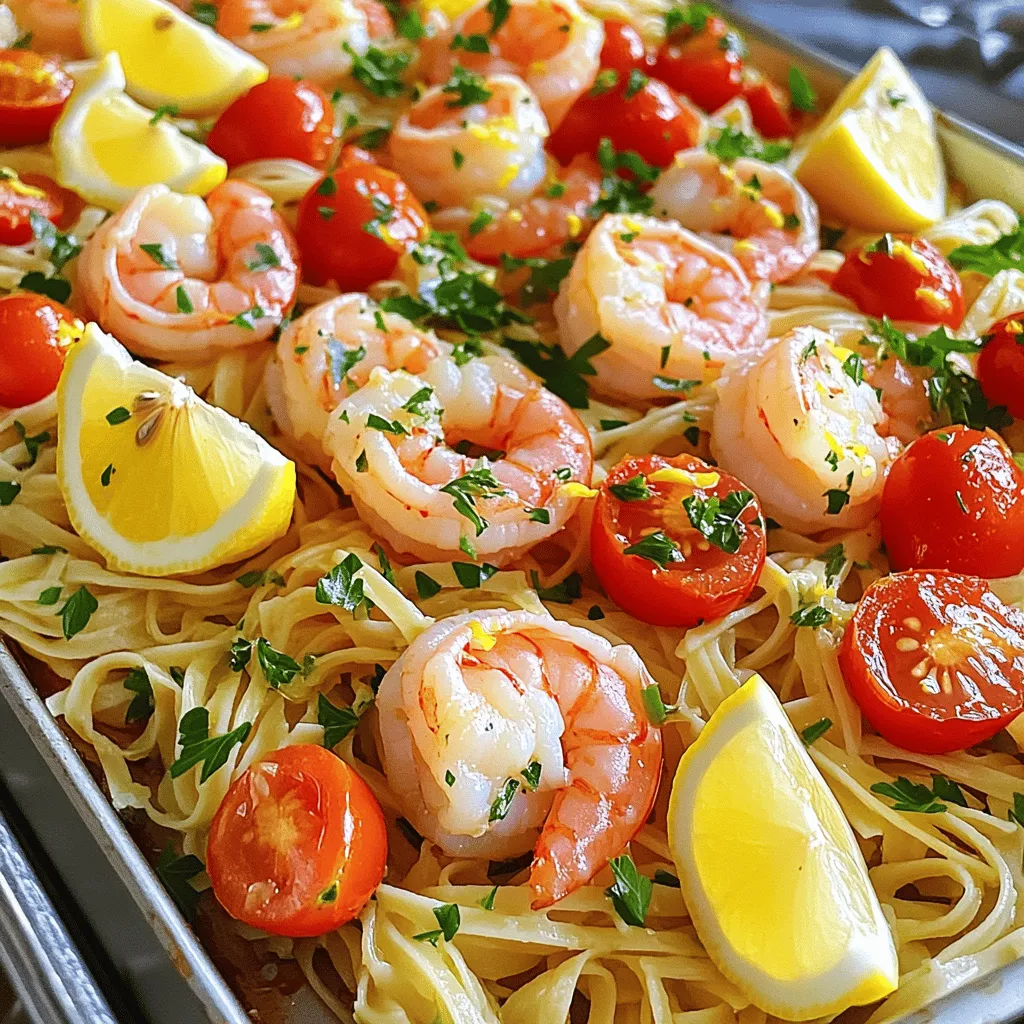 Blech-Pfanne Zitronen Kräuter Garnelen Scampi lecker