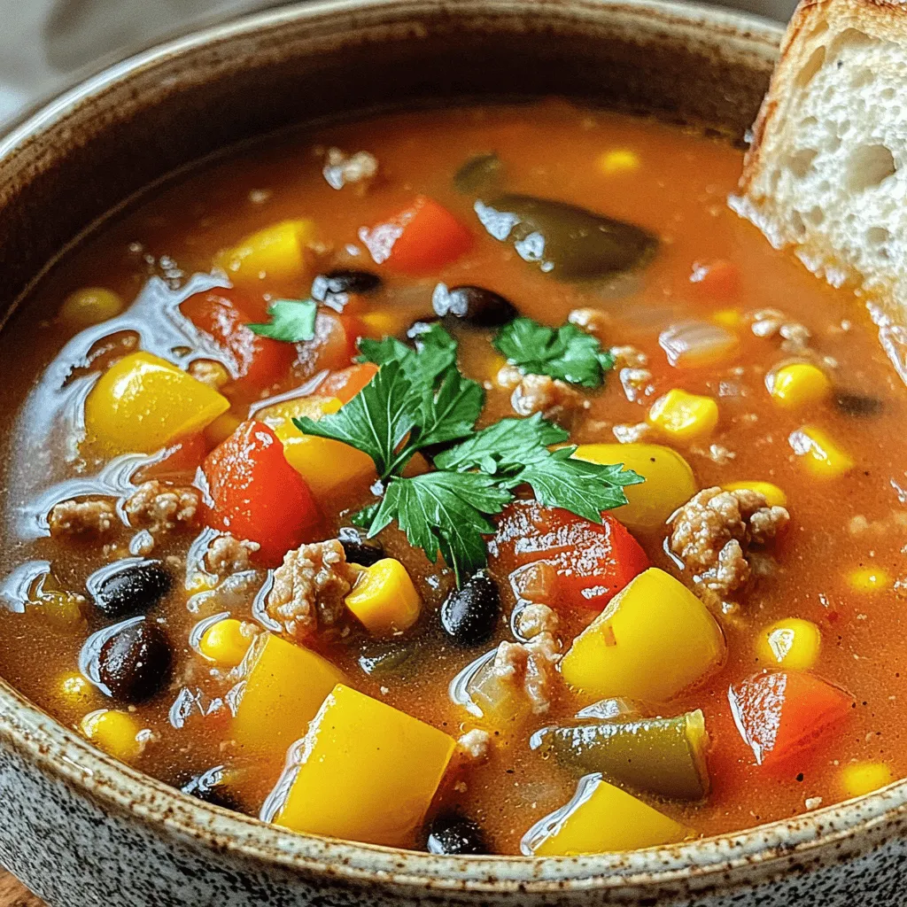 Leckere Slow Cooker Stuffed Pepper Soup Rezept