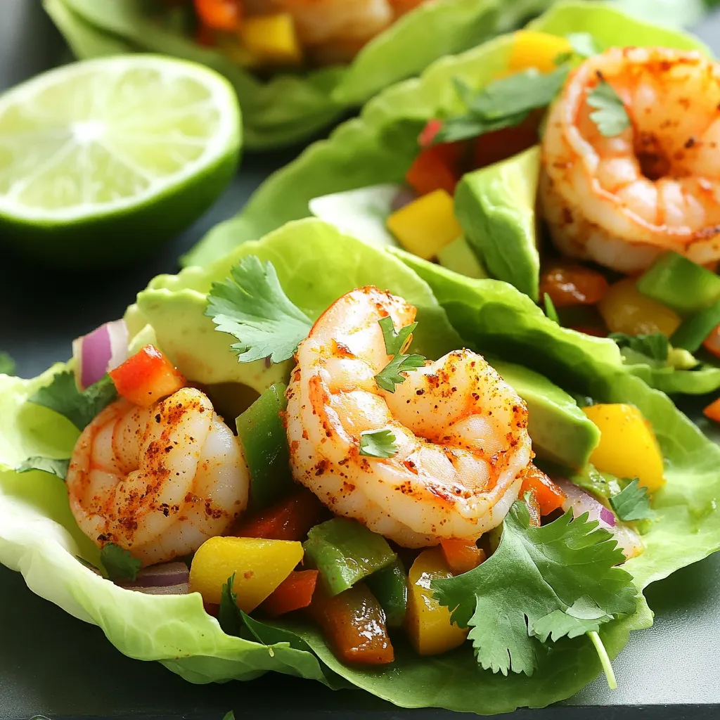 Minute Cajun Shrimp Lettuce Wraps Frisch und Schnell