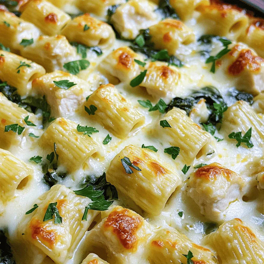 Cheesy Garlic Parmesan Chicken Pasta Bake Rezept