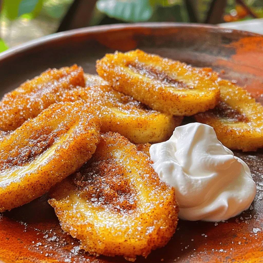 Frittierte Bananen mit braunem Zucker Leckerer Genuss