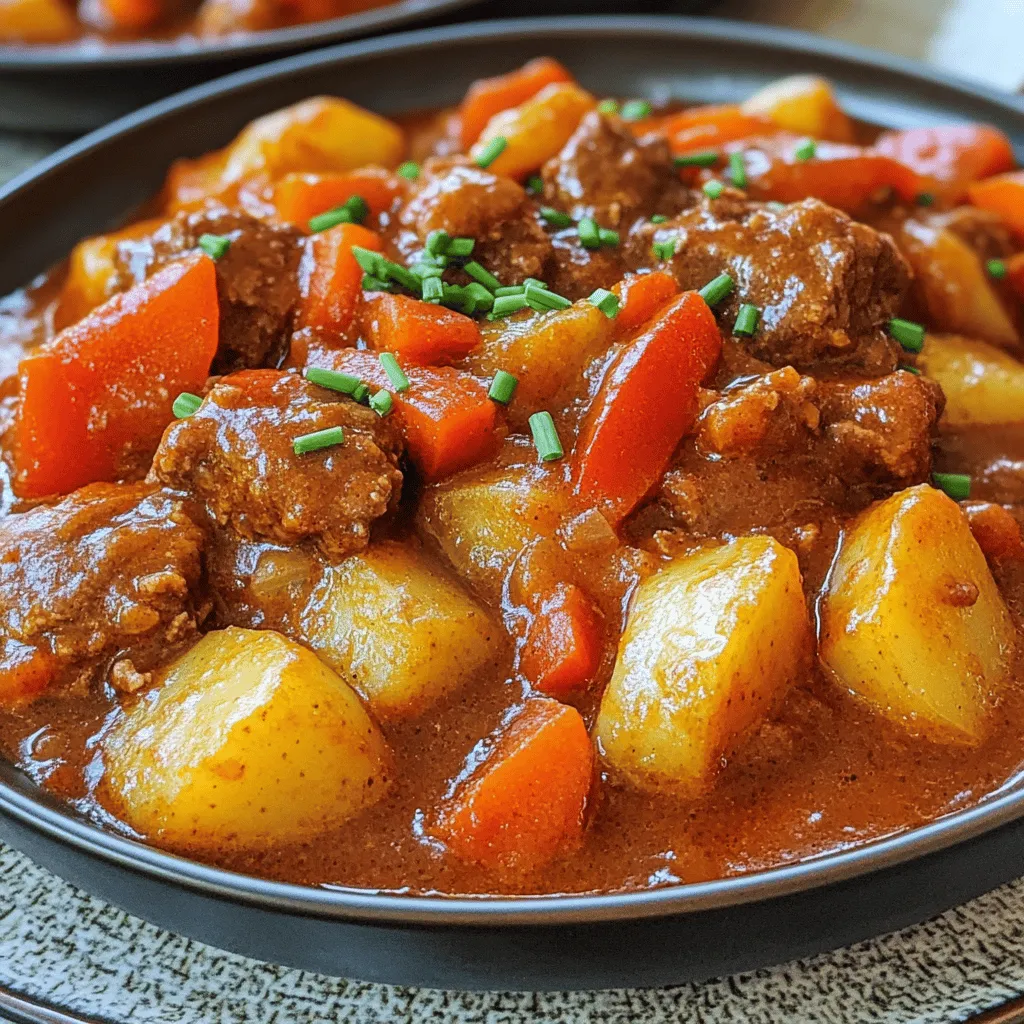 Um ein leckeres saucy Hungarian red potato goulash zu machen, brauchen wir einige einfache Zutaten. Zuerst sind die roten Kartoffeln wichtig. Sie geben dem Gulasch eine schöne Farbe und Textur. Dann benötigen wir Rindfleisch, Zwiebeln, Knoblauch, Paprika und Karotten. Die Gewürze wie Paprikapulver und Kümmel sind entscheidend für den Geschmack. Frische Kräuter wie Schnittlauch runden das Gericht ab.