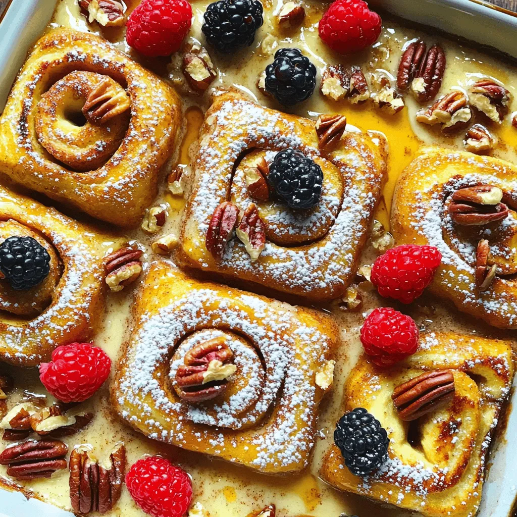 Zimtrollen French Toast Auflauf Köstliches Frühstück