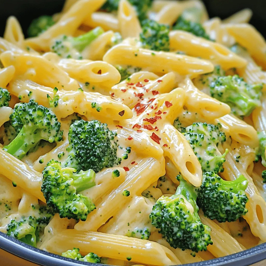 Cremige One Pot Brokkoli Cheddar Pasta schnell zubereiten