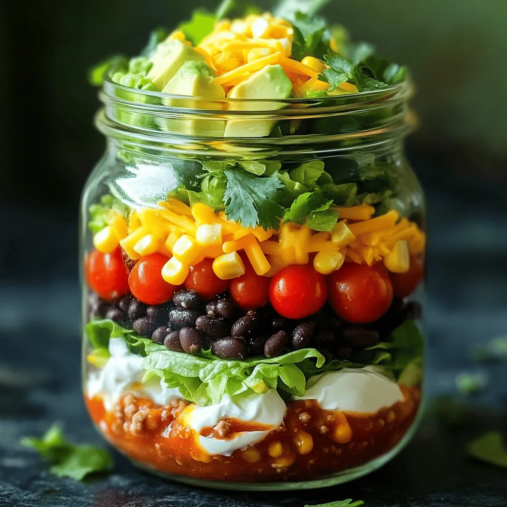 Taco Salad in a Jar Frisch und Lecker Zubereitung