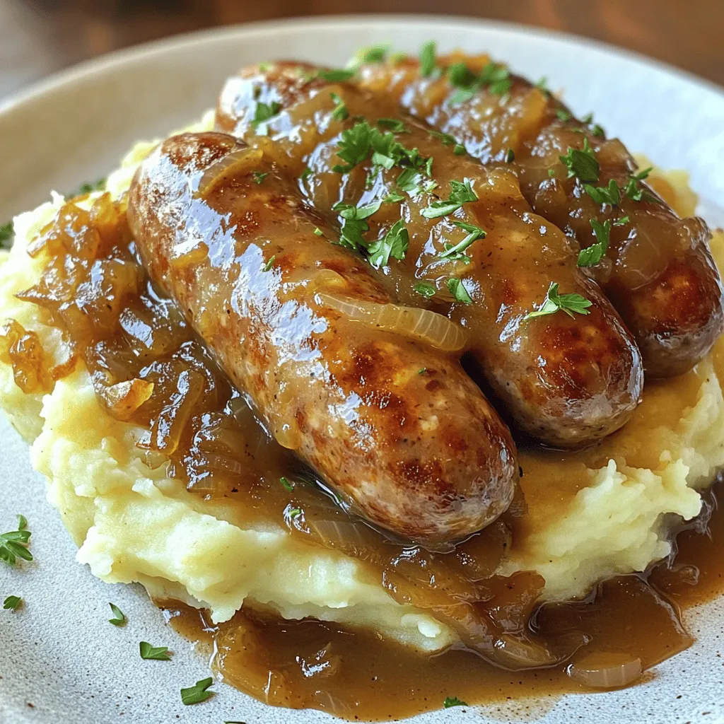Bangers and Mash mit Zwiebelsoße Genuss für jeden Tag