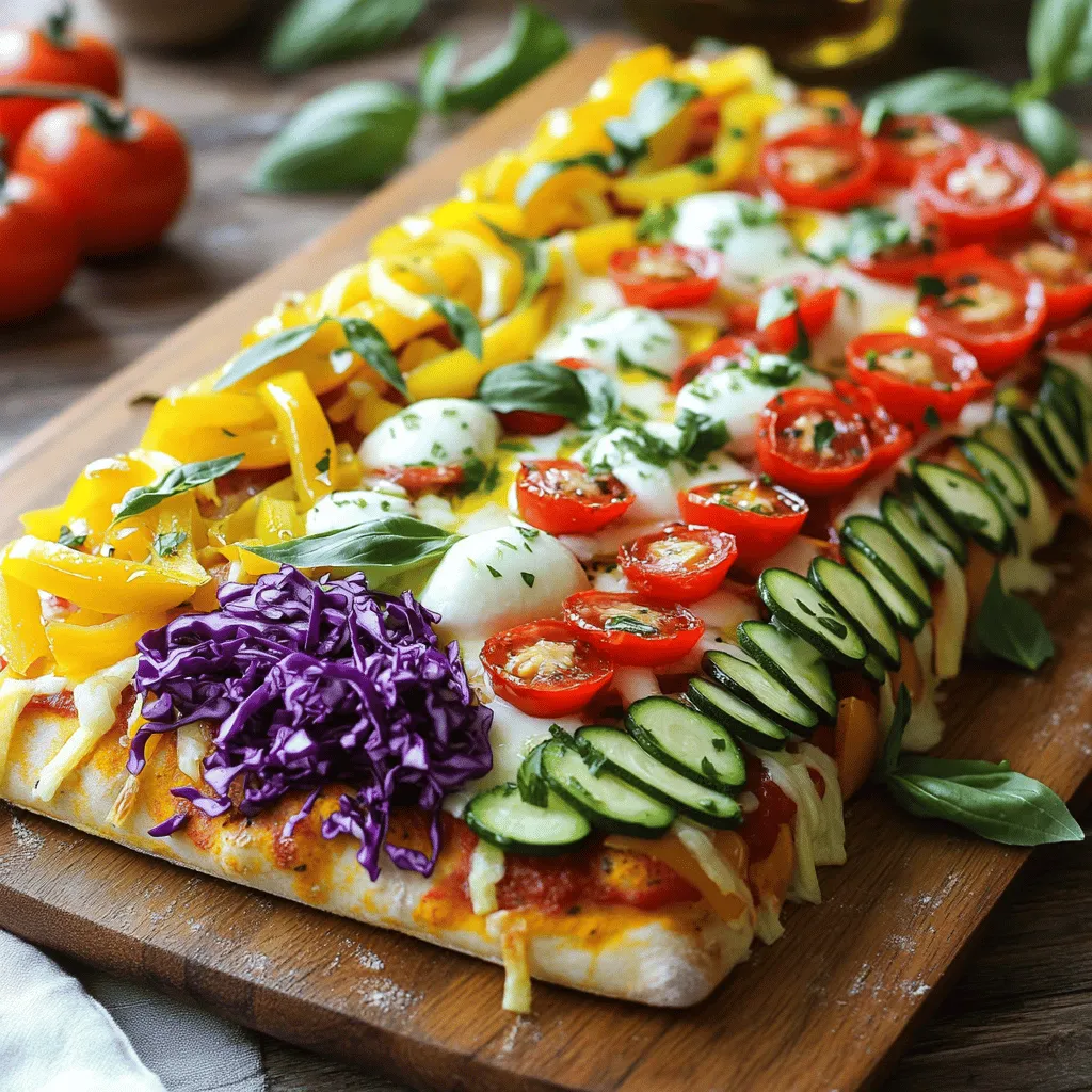 Regenbogen-Gemüse-Pizza Fantastisch und Bunt Genießen