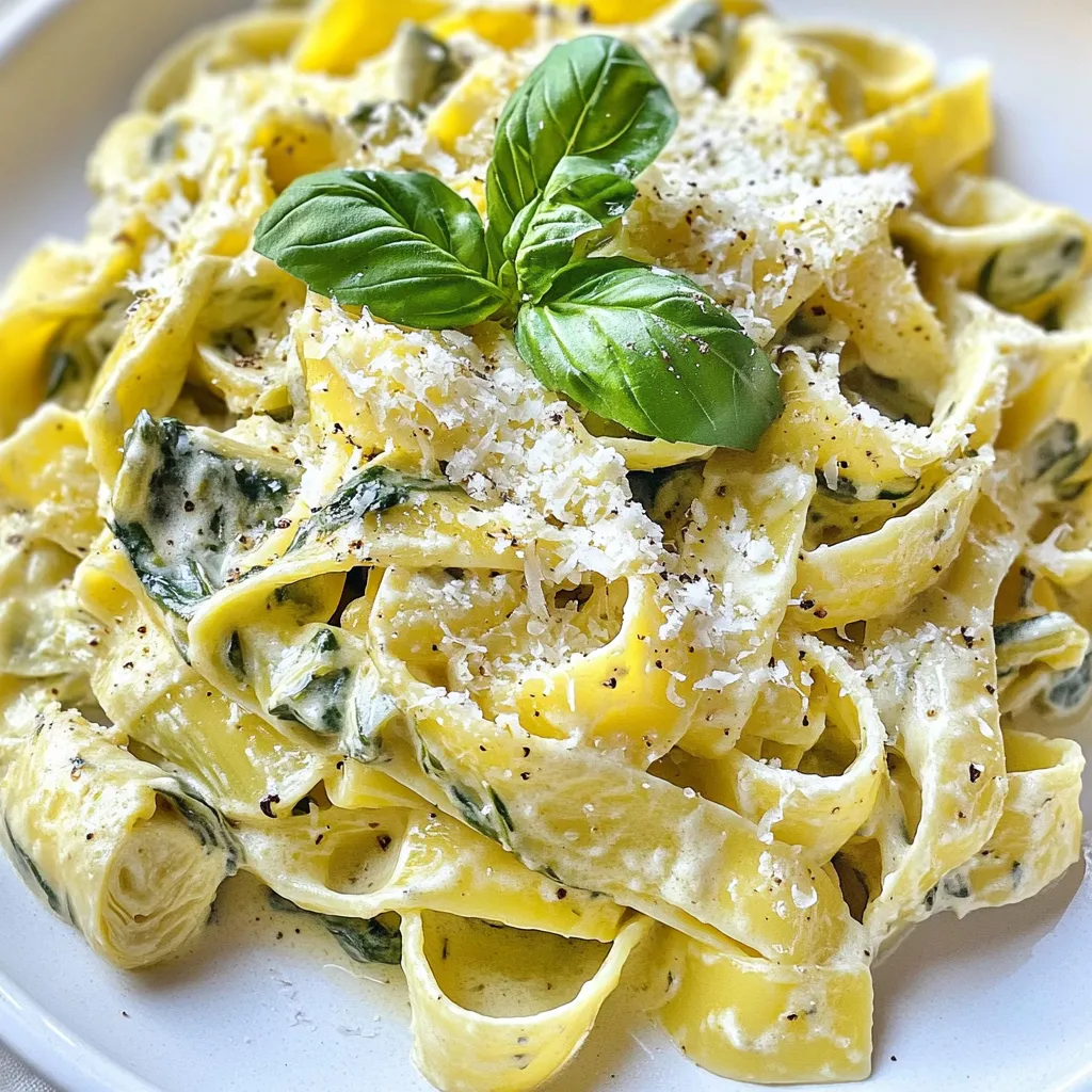 Cremige Spinach Artichoke Pasta Schnelle und leckere Mahlzeit