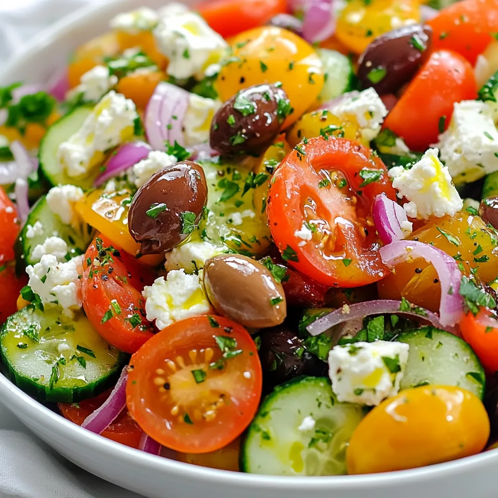 Griechischer Tomaten-Gurken-Salat Frisch und Lecker