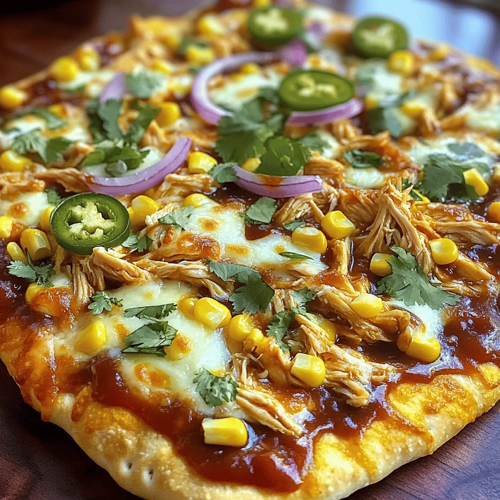 BBQ Chicken Flatbread Pizza Einfach und Lecker