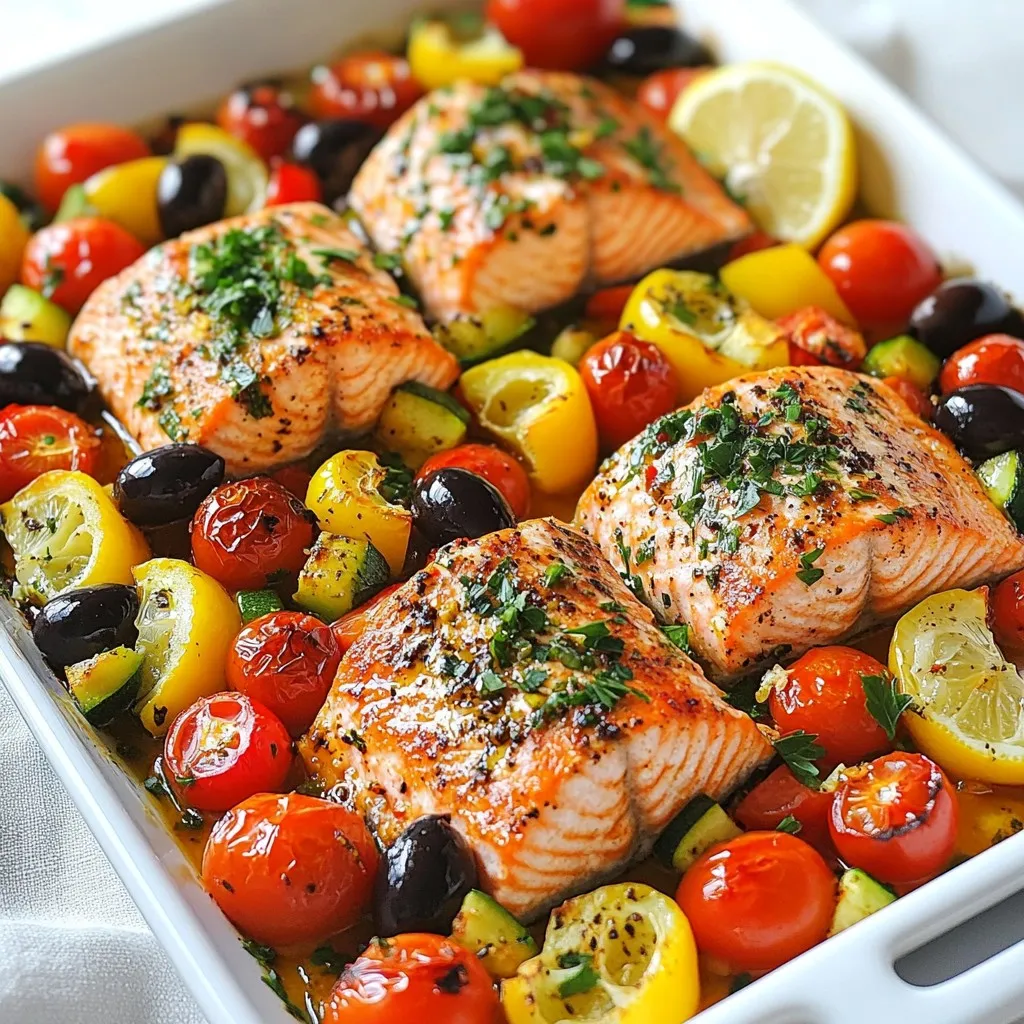 Sheet Pan Mediterranean Salmon Gesunde und schmackhafte Mahlzeit