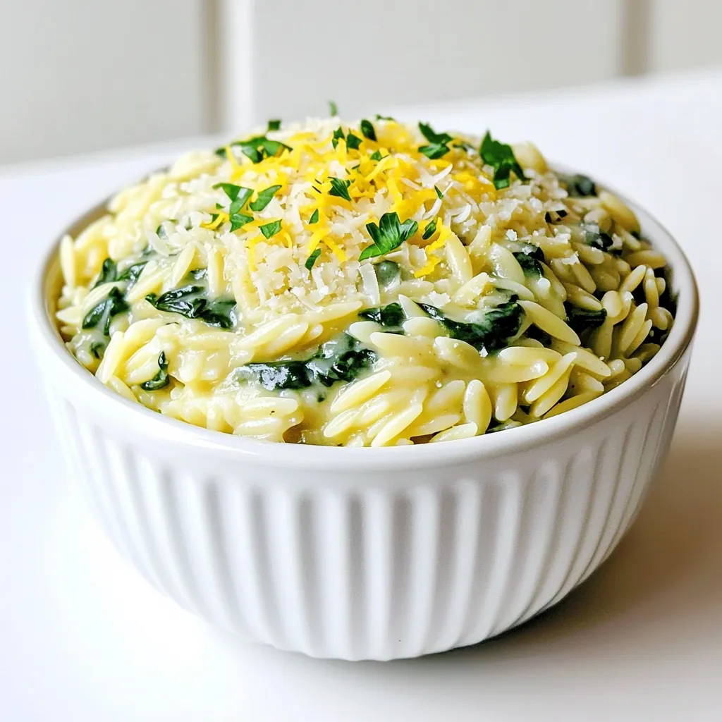 One-Pot Garlic Parmesan Orzo mit Spinach: Lecker!