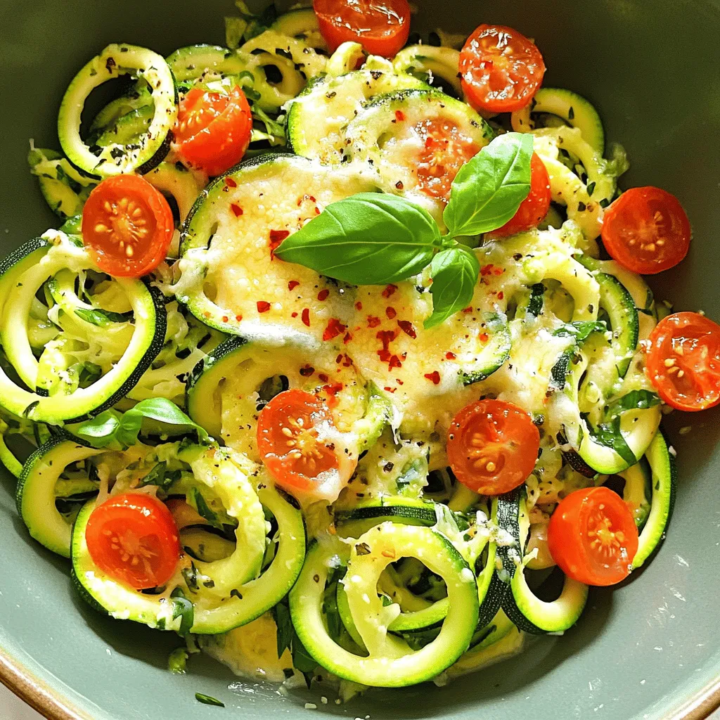 Einfaches Knoblauch Parmesan Zoodles Rezept lecker