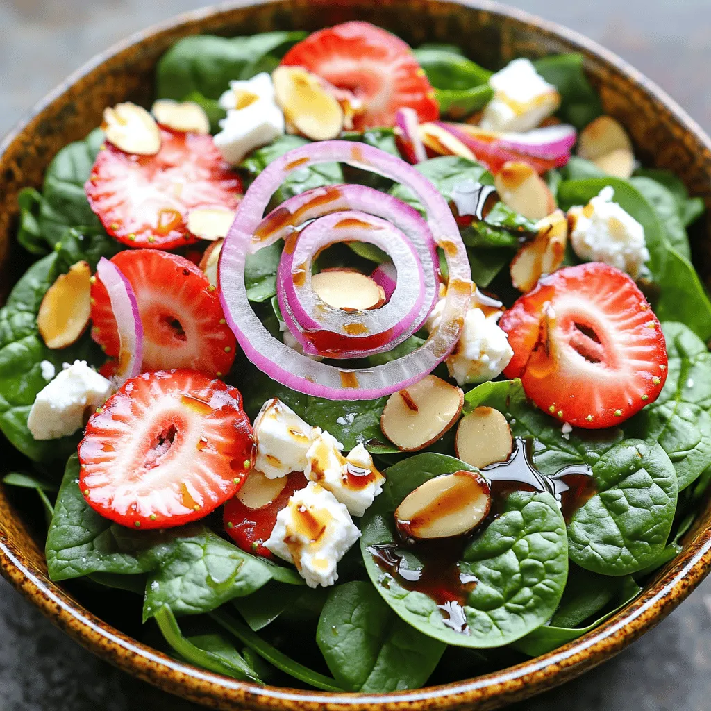 Spinach Strawberry Feta Salad Frisch und Lecker Genießen