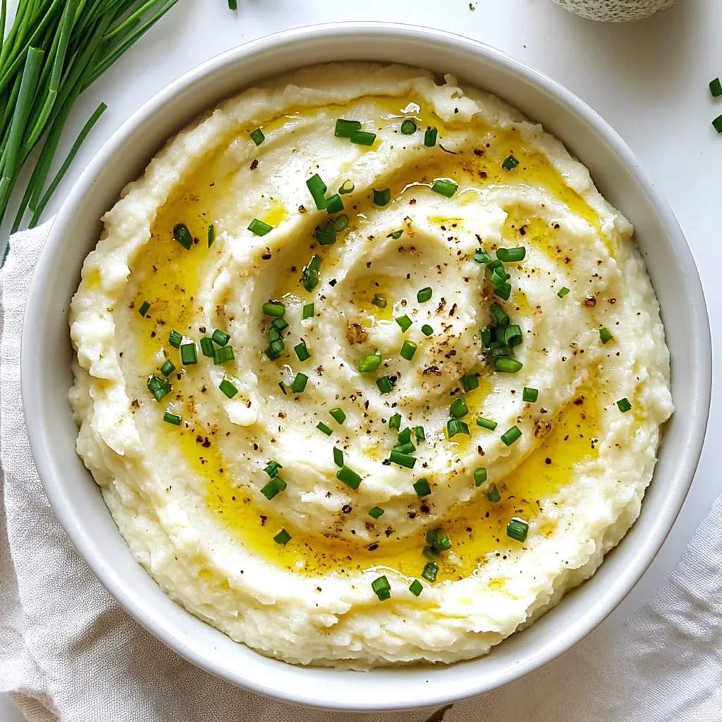 Cremiges geröstetes Knoblauch-Blumenkohl-Püree Rezept