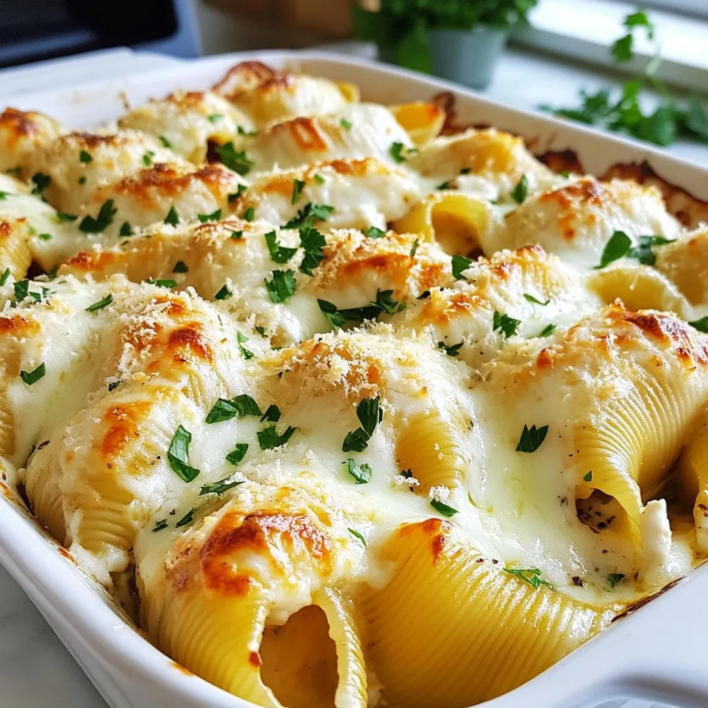 Köstliche Chicken Alfredo Stuffed Shells Rezept