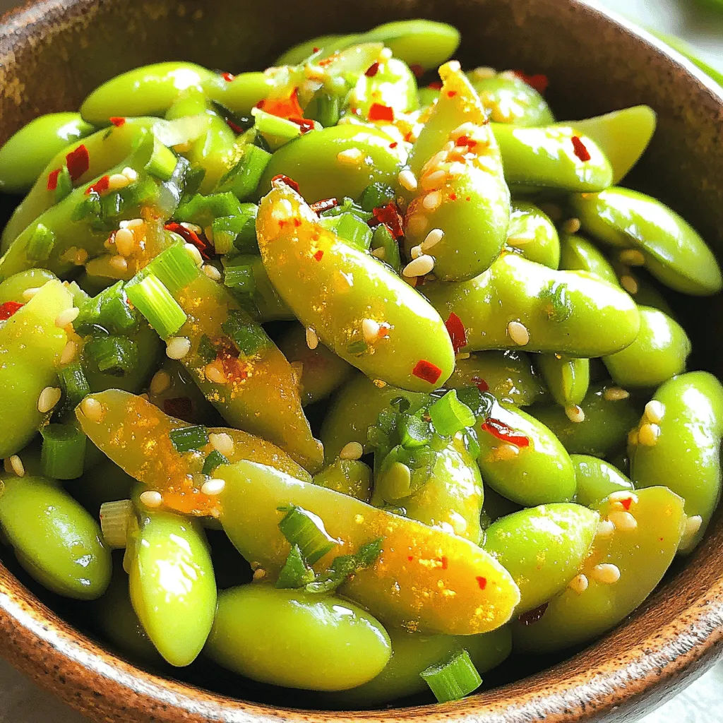 Minute Spicy Garlic Edamame Einfache und Schnelle Speise