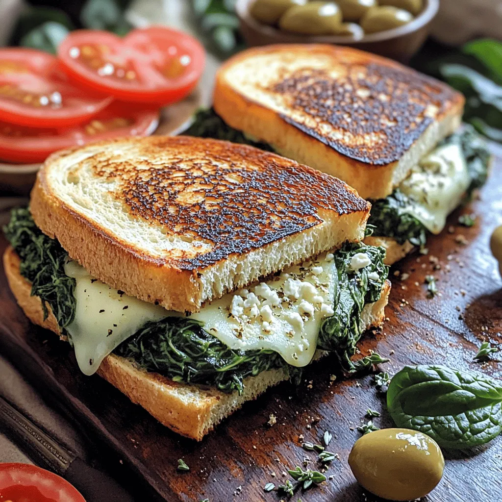 Mediterranean Spinach Grilled Cheese Köstlicher Genuss