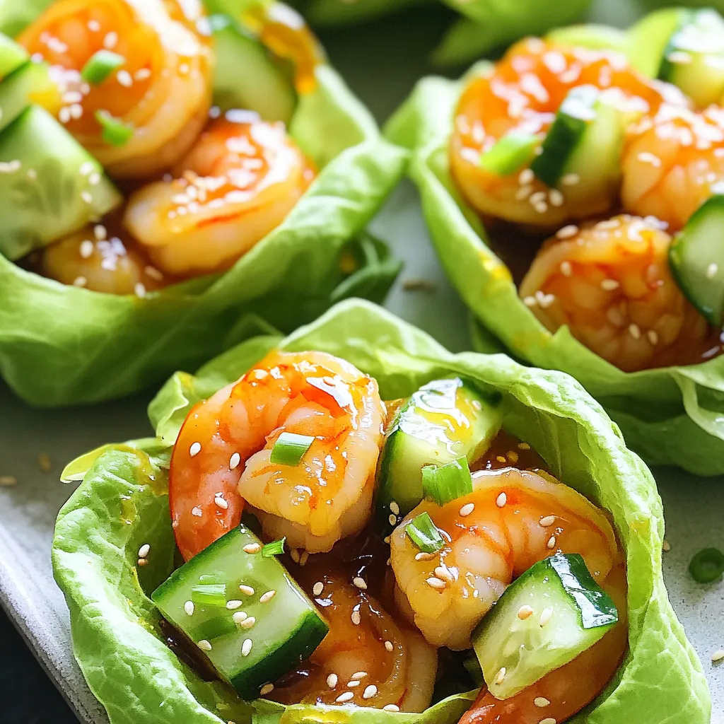 Minute Firecracker Shrimp Lettuce Cups Einfaches Rezept