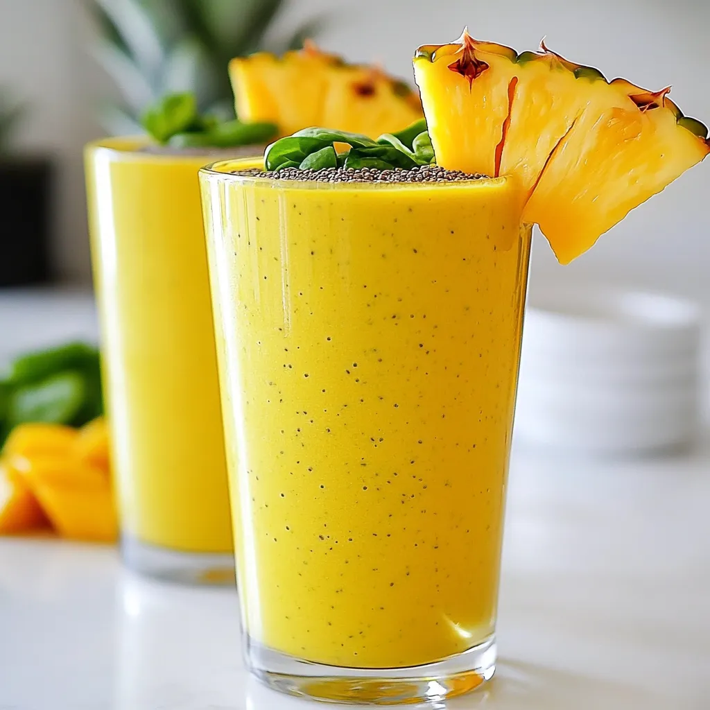 Mango Pineapple Green Smoothie Erfrischend und Gesund