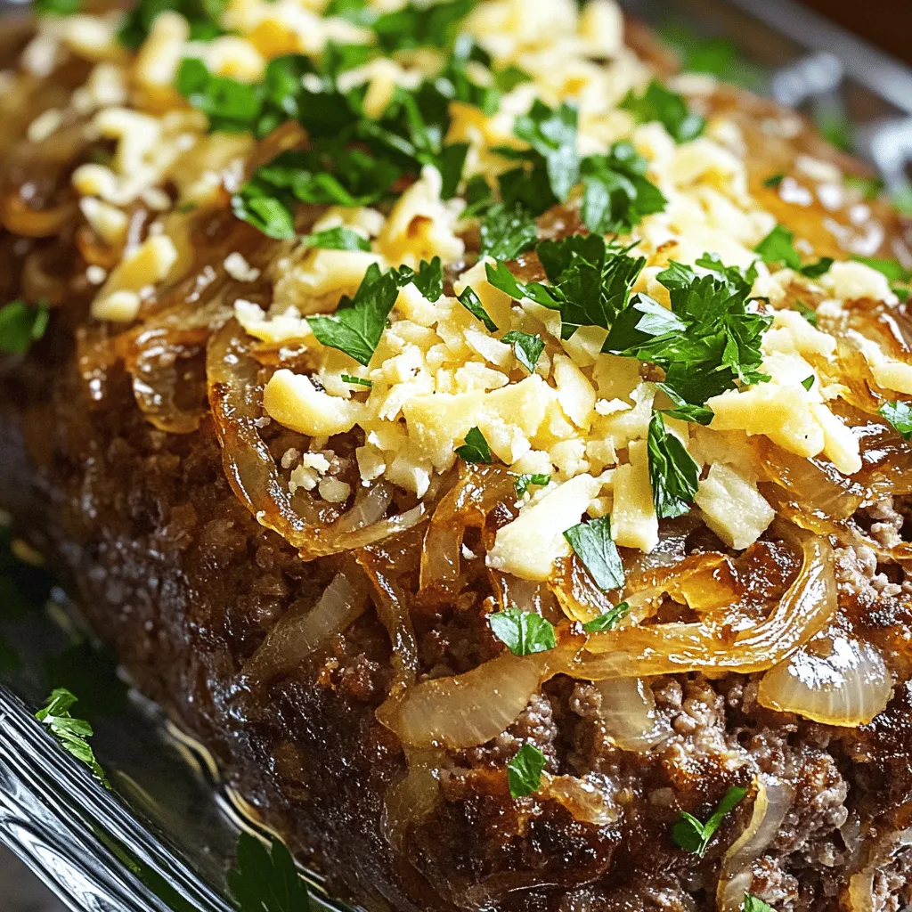 Französisches Zwiebel-Fleischlaibchen Einfaches Rezept