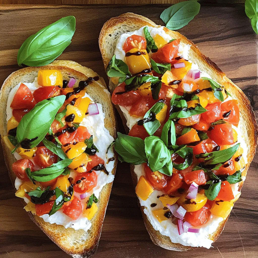 - 1 Baguette oder Ciabatta, in Scheiben geschnitten - 250 g Burrata-Käse - 2 große, reife Tomaten, gewürfelt - 1 kleine rote Zwiebel, fein gehackt