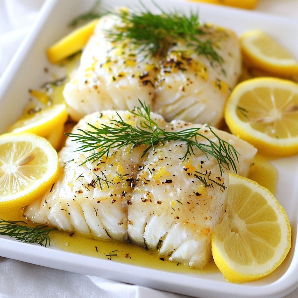 Lemon Dill Baked Cod Frisch und Einfach Zubereiten