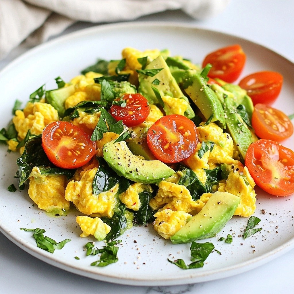 Fluffy Healthy Avocado Egg Scramble Schnell und Einfach
