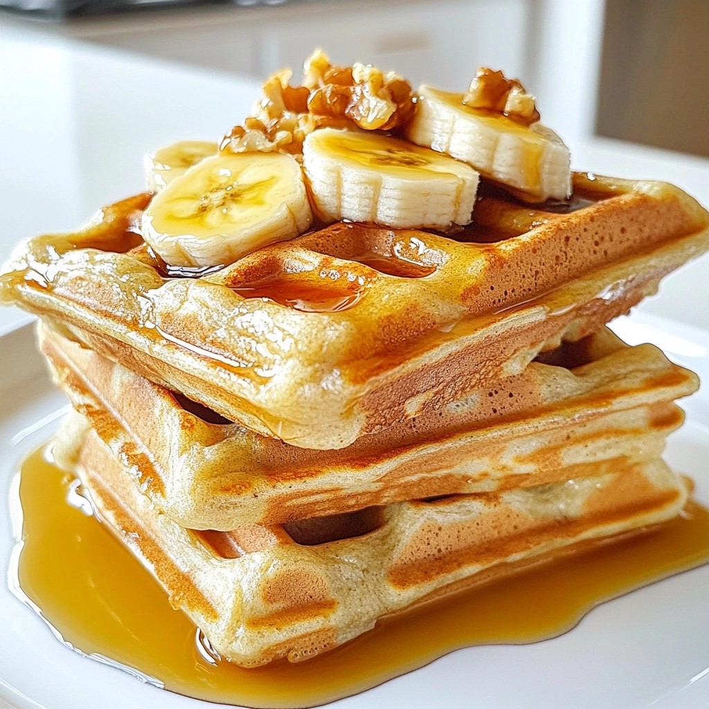 Fluffy gesunde Bananen-Nuss-Waffeln einfach zubereiten