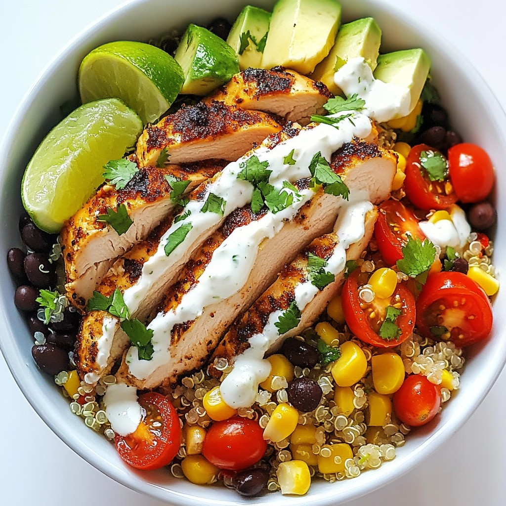 Chicken Avocado Burrito Bowl Köstliches und Gesundes Gericht