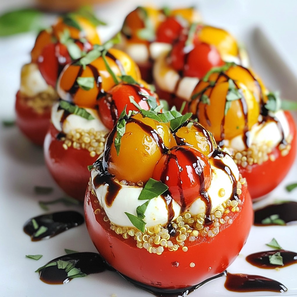 Köstliche Caprese Quinoa Stuffed Tomatoes Rezept