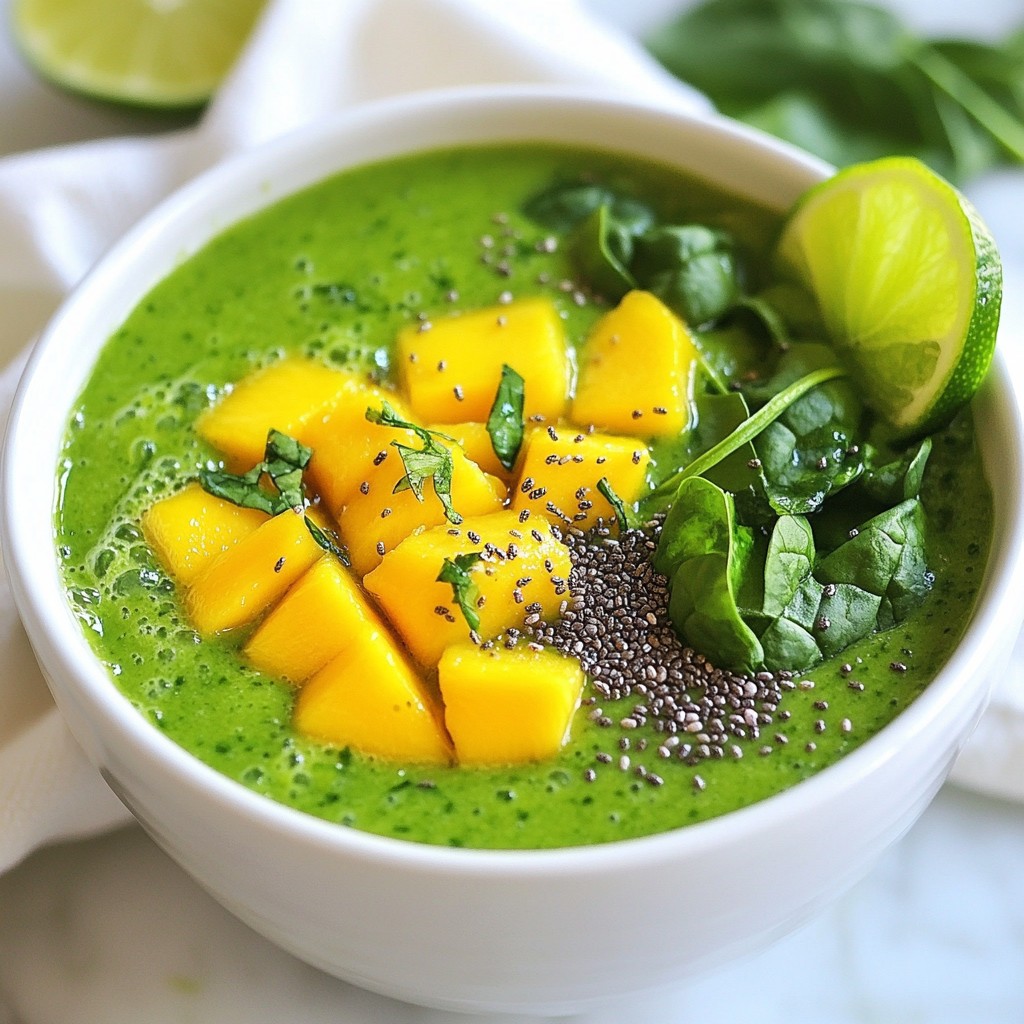 Erfrischender Mango Spinat Green Smoothie Rezept