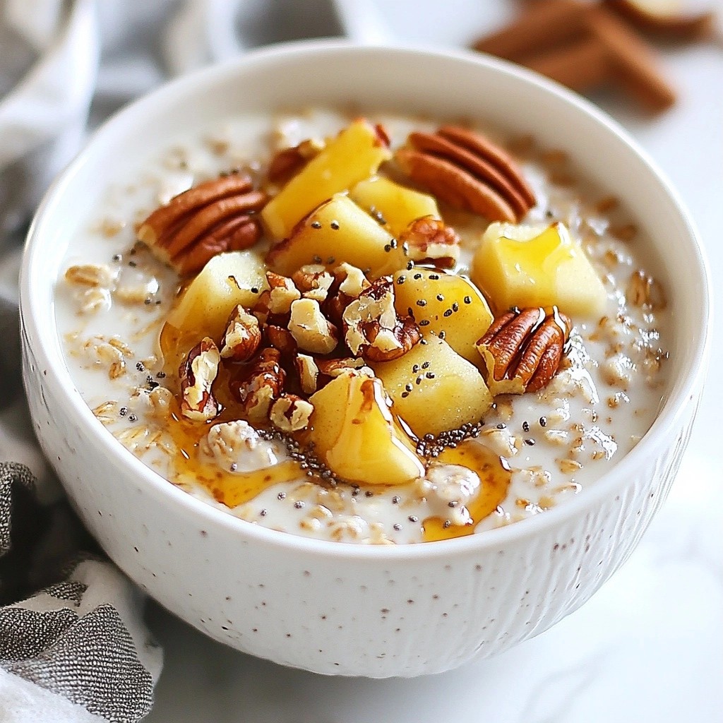 Warme gesunde Ahorn-Pekan Overnight Oats Rezept