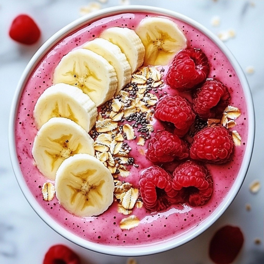 Cremiger gesunder Himbeer-Bananen-Hafer-Smoothie