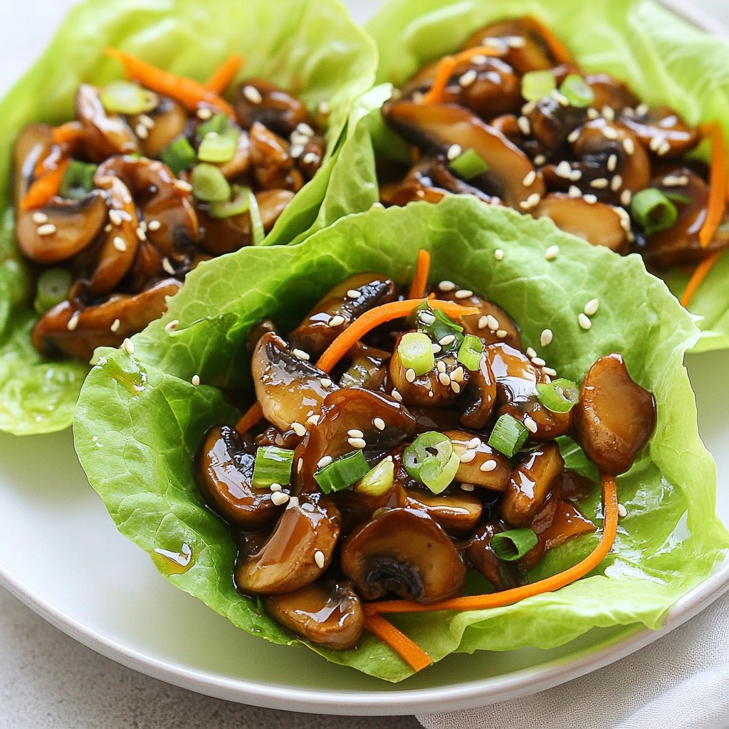 Teriyaki Mushroom Lettuce Wraps Einfach und Lecker