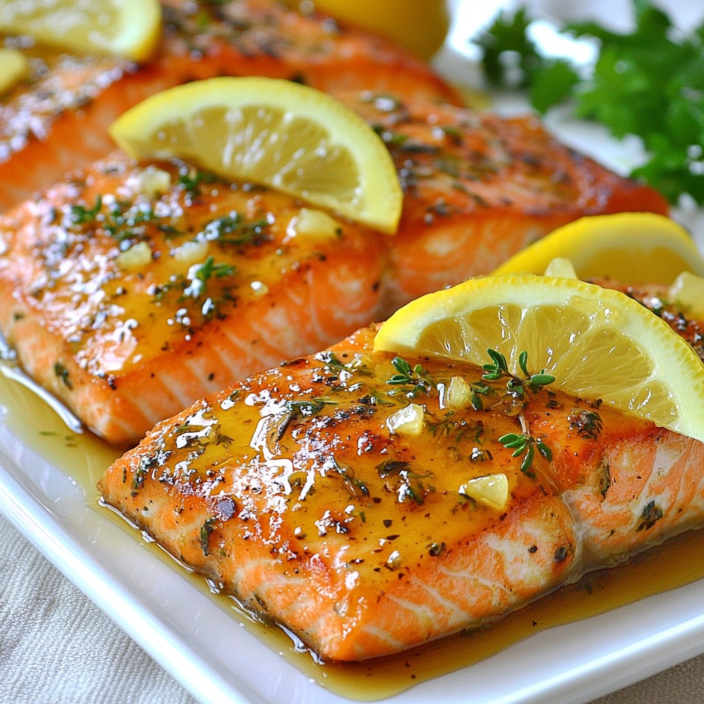 Honey Lemon Garlic Roasted Salmon Einfach und Lecker