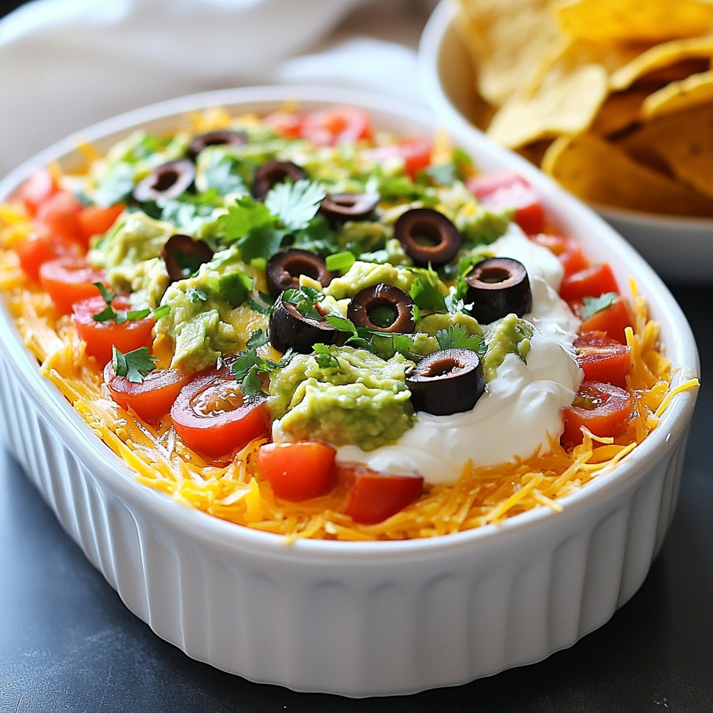 Loaded Fiesta 7 Layer Dip Einfaches und leckeres Rezept