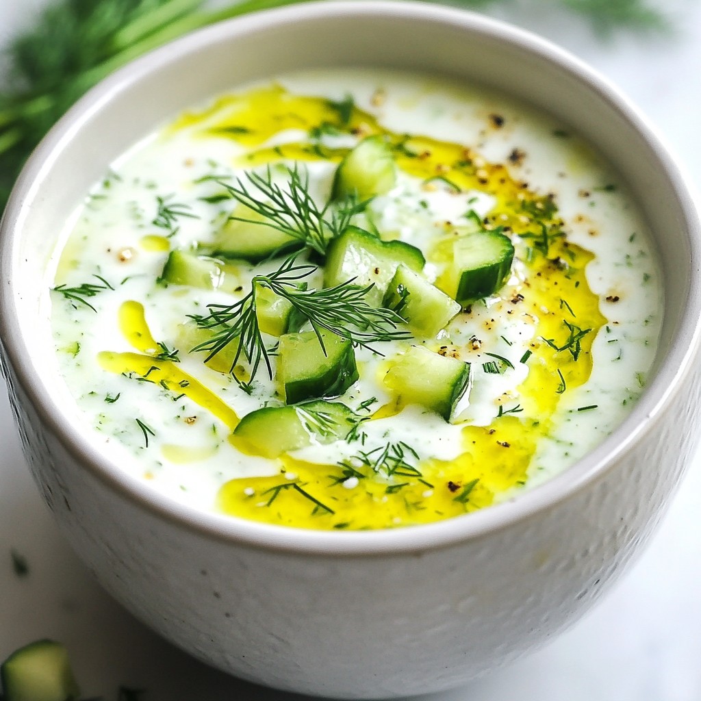 Chilled Healthy Greek Yogurt Cucumber Soup Genuss