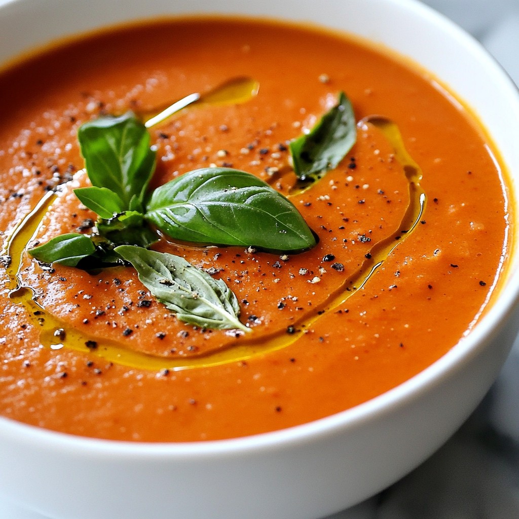 Cremige Tomaten-Basilikum-Suppe einfach und lecker